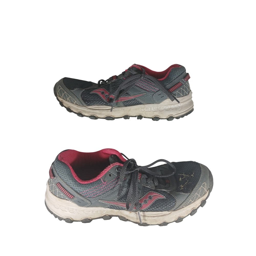 Saucony Womens Trail Running Shoes Gray Pink Sz 9‎ S154275